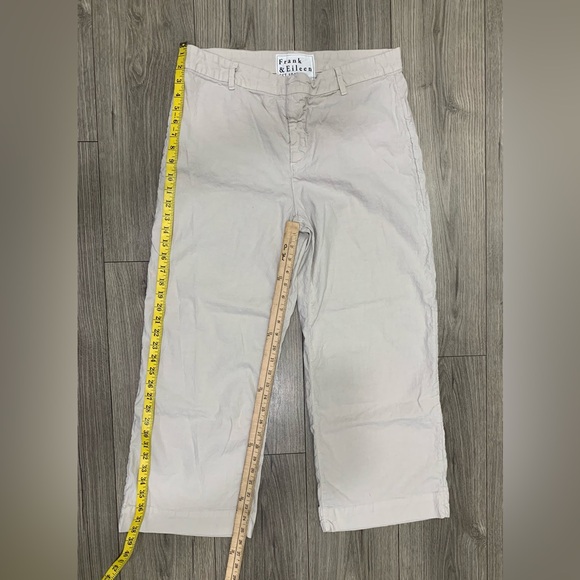 Frank & Eileen Waterford Wexford Flax Linen Pants Cement Beige Size 14 - Picture 5 of 11